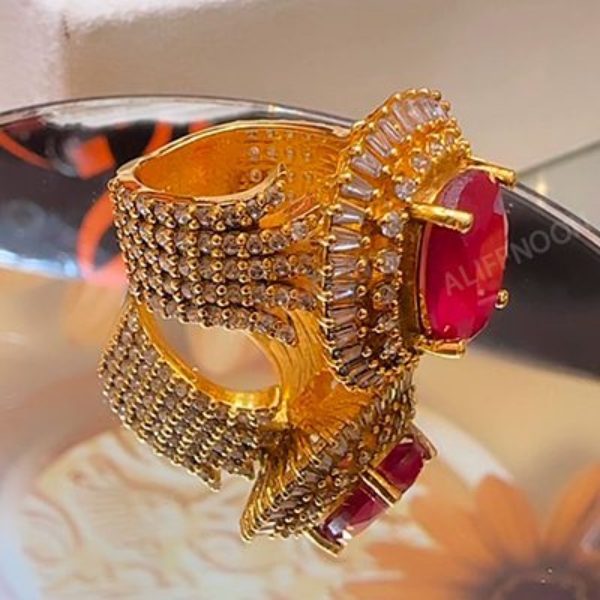 Pure-chandi-Ruby-stone-with-zircon-Ring