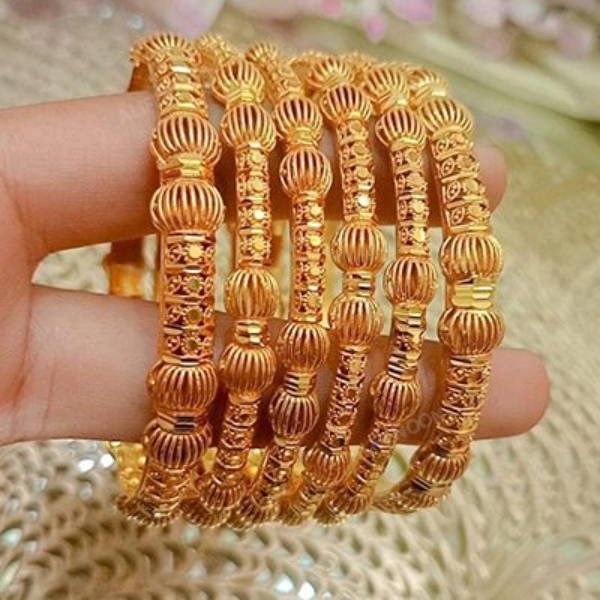 Gold-plated-boll-bangles