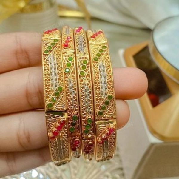 Red-and-green-stone-bangles